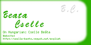 beata cselle business card